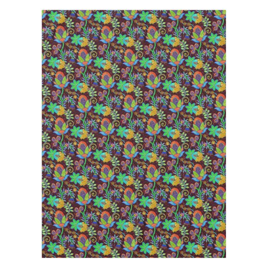 Farbige Retro-Blume Muster Imitate Glasperlen Tischdecke (Vorderseite)