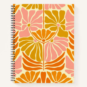 Farbige Retro-Blume Notizblock