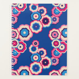 Farbige Retro-Blume Power Muster Planer
