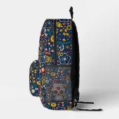 Farbige Retro-Blume | Retroskull Bedruckter Rucksack (Rechts)