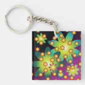Farbige Retro-Blume Schlüsselanhänger (Vorderseite)