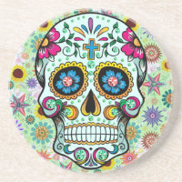Farbige Retro-Blume Skull 3