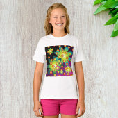 Farbige Retro-Blume T-Shirt