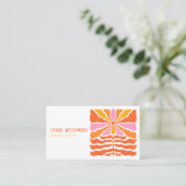 Farbige Retro-Blume Typografie der 70er Jahre Visitenkarte (Stehend Vorderseite)