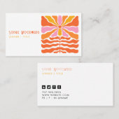 Farbige Retro-Blume Typografie der 70er Jahre Visitenkarte (Vorne/Hinten)