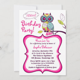 Farbige Retro Blumenhain Kindergeburtstag Party Einladung