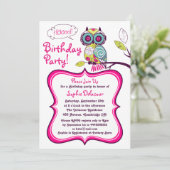 Farbige Retro Blumenhain Kindergeburtstag Party Einladung (Stehend Vorderseite)