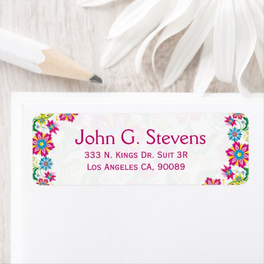 Farbige Retro-Blumenrahmen (Insitu)