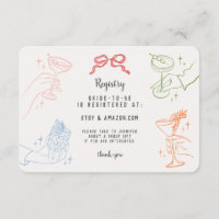 Farbige Retro Cocktail Party Registrierungskarte e