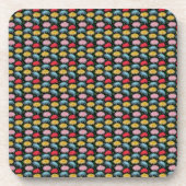 Farbige Retro-Daisy-Blumenmuster-Whimsical  Getränkeuntersetzer (Vorderseite)
