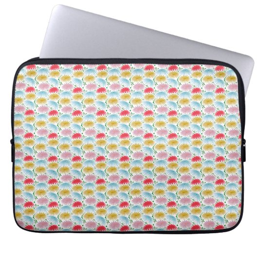 Farbige Retro-Daisy-Blumenmuster-Whimsical Laptopschutzhülle (Vorderseite)