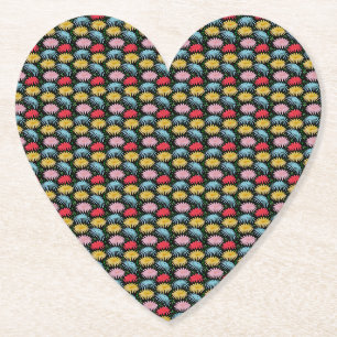 Farbige Retro-Daisy-Blumenmuster-Whimsical  Untersetzer