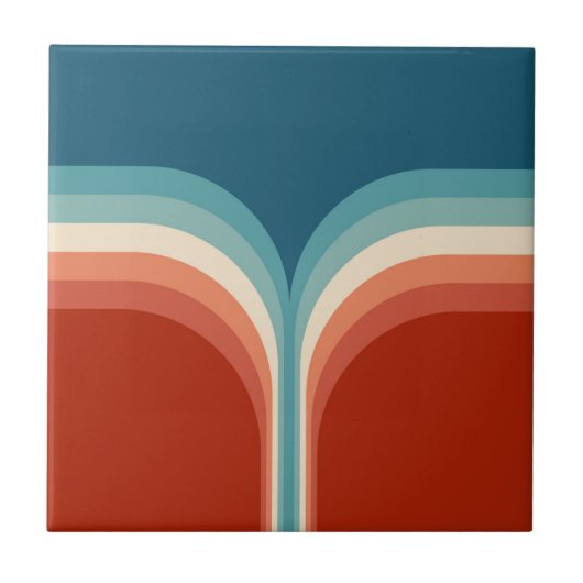 Farbige Retro-Dekoration mit Doppelbogen Fliese (Vorderseite)