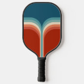 Farbige Retro-Dekoration mit Doppelbogen Pickleball Schläger (Rückseite)