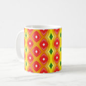 Farbige Retro-Diamantstreifen Kaffeetasse (Vorderseite Links)