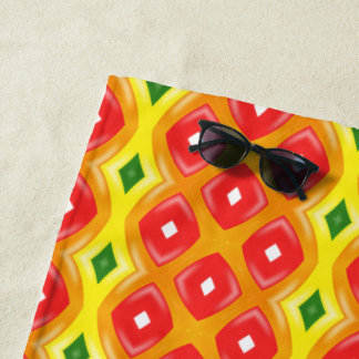 Farbige Retro-Diamantstreifen Strandtuch