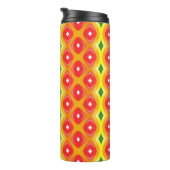 Farbige Retro-Diamantstreifen Thermosbecher (Nach rechts gedreht)
