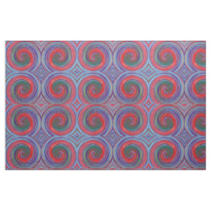 Farbige Retro-Drehung Abstrakt Art #11 Stoff