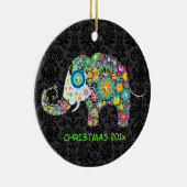Farbige Retro-Elephant-Illustration Keramik Ornament (Rechts)