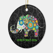 Farbige Retro-Elephant-Illustration Keramik Ornament (Links)