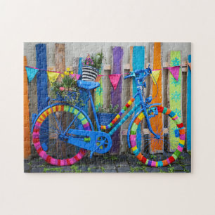 Farbige Retro-Fahrrad-Puzzle Puzzle