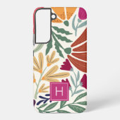 Farbige Retro-Floral-Boho Samsung Galaxy Hülle (Rückseite)
