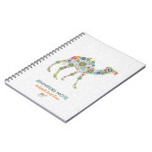 Farbige Retro-Floral-Kamel und weiße Damaskus Notizblock (Linke Seite)