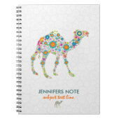 Farbige Retro-Floral-Kamel und weiße Damaskus Notizblock (Vorderseite)