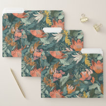 Farbige Retro Floral Monogramm