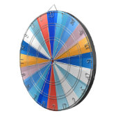 Farbige Retro-Funky Sonnenstrahlen 2 Dartscheibe (Vorderseite rechts)