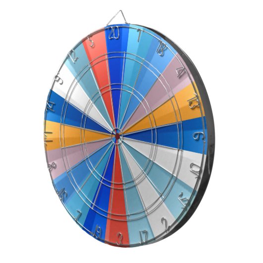 Farbige Retro-Funky Sonnenstrahlen 2 Dartscheibe (Vorderseite rechts)