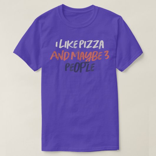 Farbige Retro Funny Ich mag Pizza und vielleicht 3 T-Shirt (Design vorne)