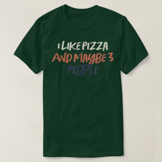 Farbige Retro Funny Ich mag Pizza und vielleicht 3 T-Shirt (Design vorne)