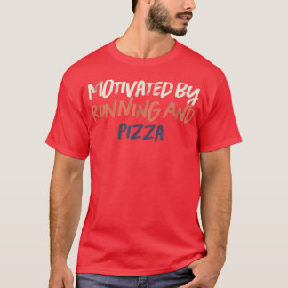 Farbige Retro-Funny motiviert von Running und Pizz T-Shirt