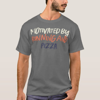 Farbige Retro-Funny motiviert von Running und Pizz T-Shirt