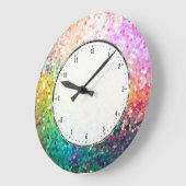 Farbige Retro-Glitzer drucken Große Wanduhr (Winkel)
