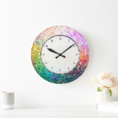 Farbige Retro-Glitzer drucken Große Wanduhr (Zuhause)