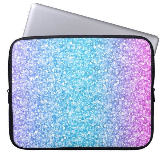 Farbige Retro-Glitzer und Glitzern Laptopschutzhülle (Vorderseite)
