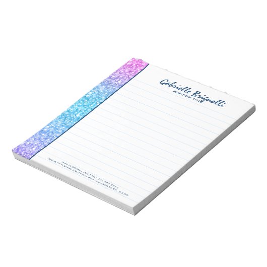 Farbige Retro-Glitzer und Glitzern Notizblock (Rotiert)