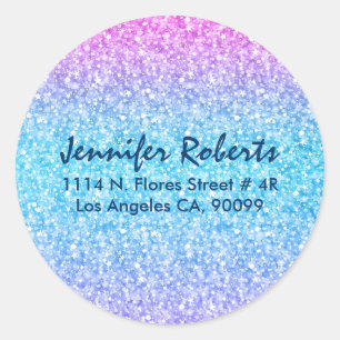 Farbige Retro-Glitzer und Glitzern Runder Aufkleber