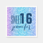 Farbige Retro-Glitzer und Glitzern Serviette (Vorderseite)