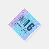 Farbige Retro-Glitzer und Glitzern Serviette (Ecke)