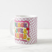 Farbige Retro Groovy Mama Zitat Typografie Foto Kaffeetasse (Vorderseite Links)