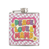 Farbige Retro Groovy Mama Zitat Typografie Hippie Flachmann (Vorderseite)