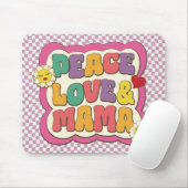 Farbige Retro Groovy Mama Zitat Typografie Hippie Mousepad (Mit Mouse)