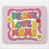 Farbige Retro Groovy Mama Zitat Typografie Hippie Mousepad (Vorne)