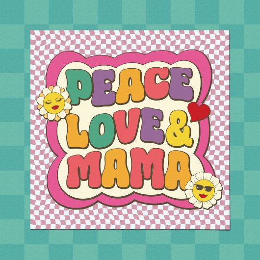 Farbige Retro Groovy Mama Zitat Typografie Hippie Poster