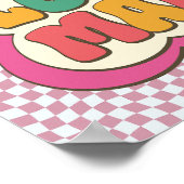 Farbige Retro Groovy Mama Zitat Typografie Hippie Poster (Ecke)
