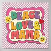 Farbige Retro Groovy Mama Zitat Typografie Hippie Poster (Vorne)