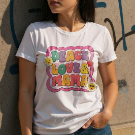 Farbige Retro Groovy Mama Zitat Typografie Hippie T-Shirt